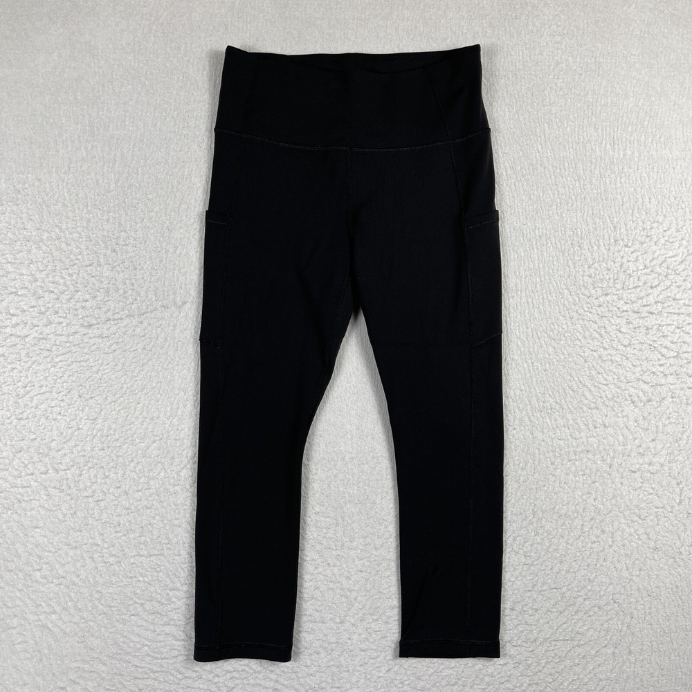 Athleta Leggings Womens Small Black Cropped Gym Yoga Studio Workout Run Jog